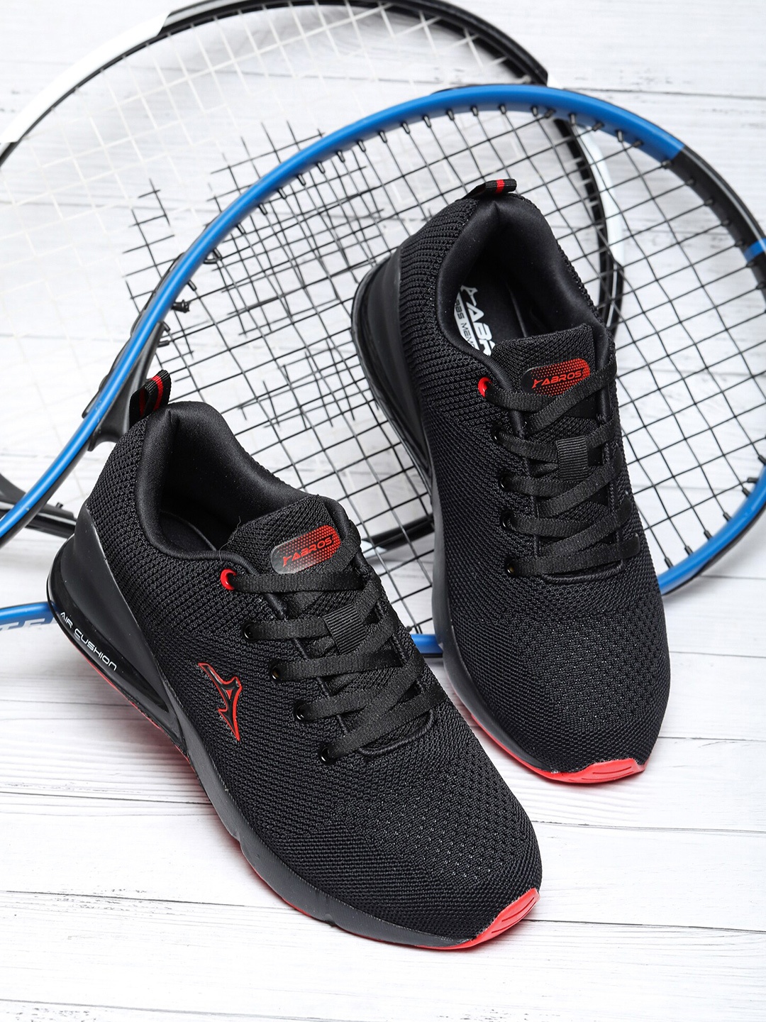 

ABROS Men Tashan Lace-Up Running Shoes, Black