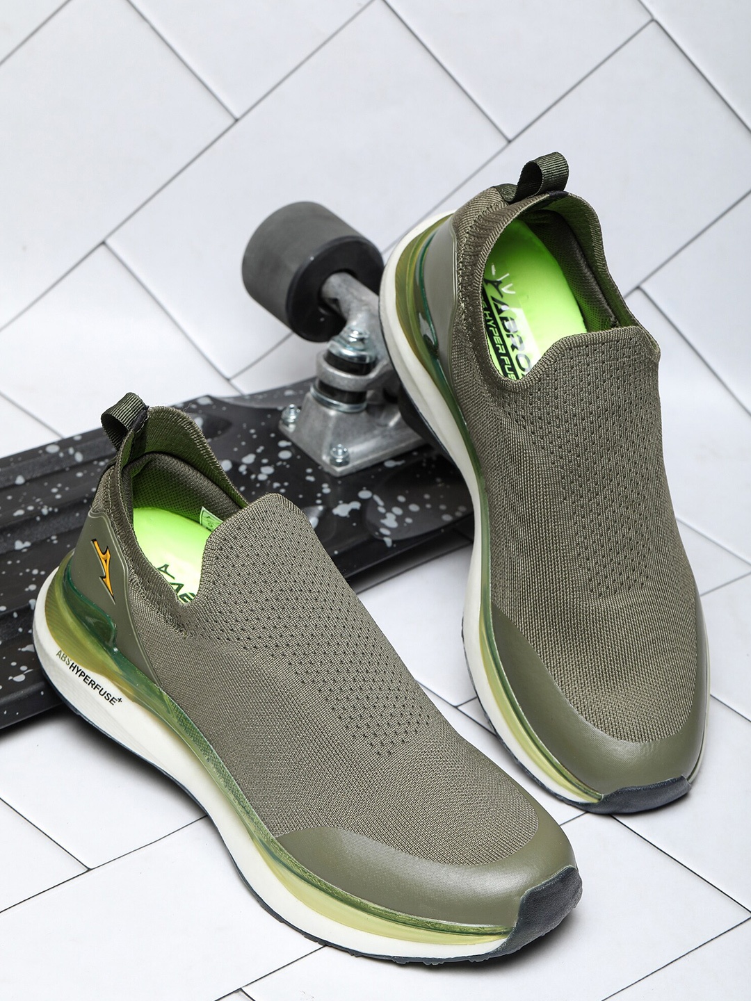 

ABROS Men DELITE Mesh Running Shoes, Olive