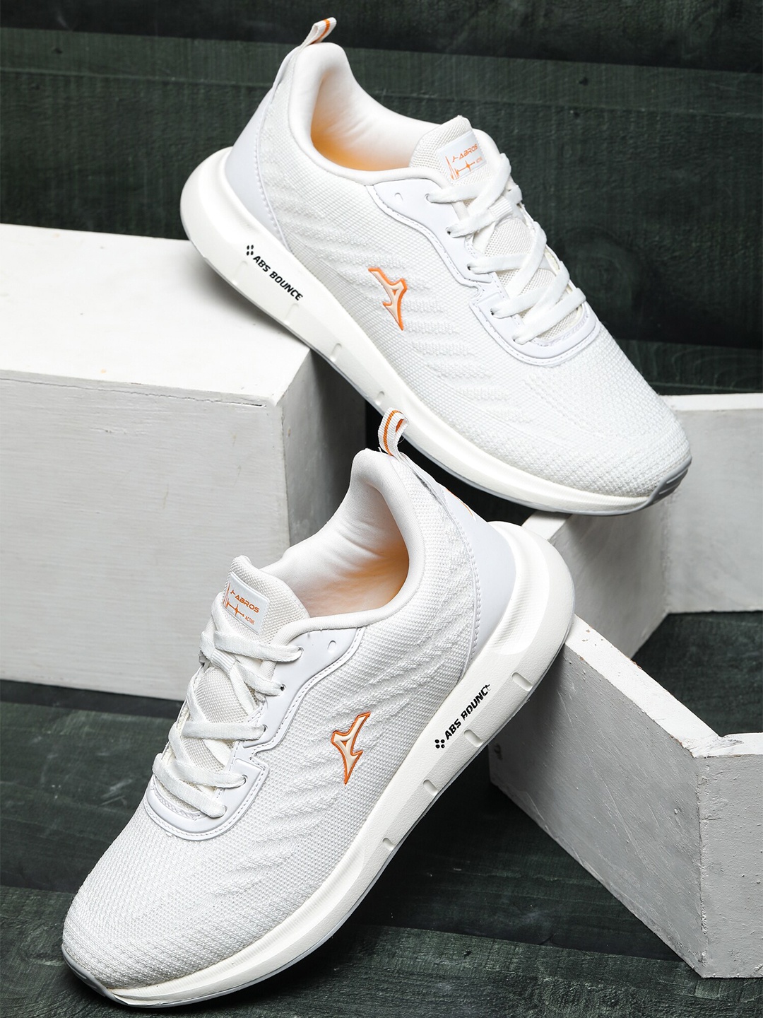 

ABROS Men Duster Lace-Up Running Shoes, White