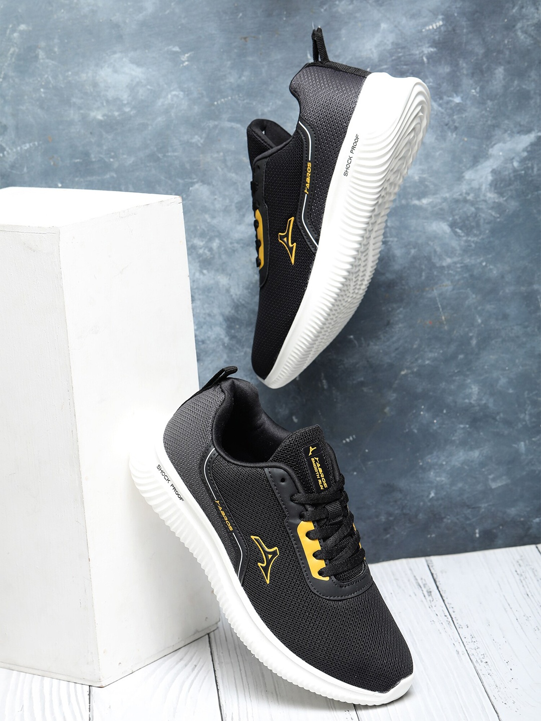

ABROS Men Carden Lace-Up Running Shoes, Black