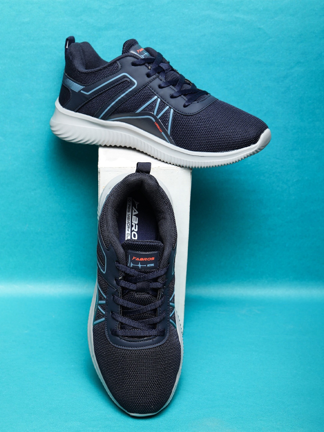 

ABROS Men Smith Lace-Up Running Shoes, Navy blue