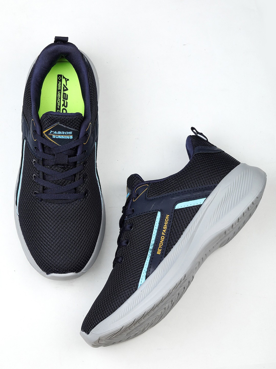 

ABROS Men Snap Running Sports Shoes, Navy blue