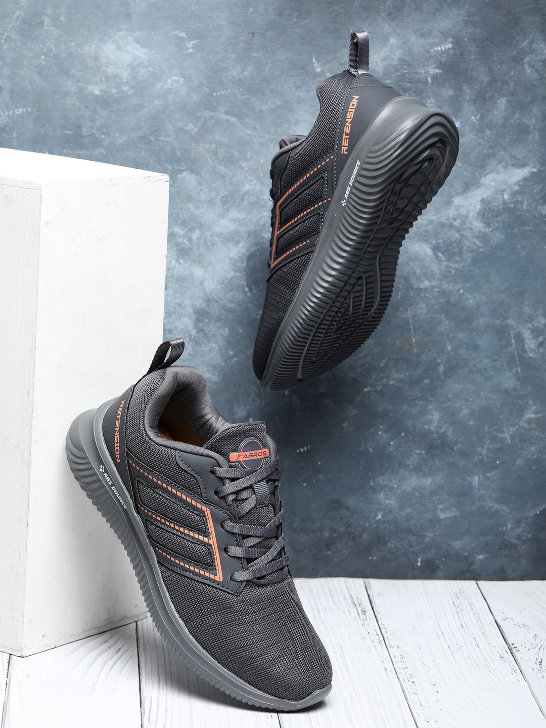 

ABROS Men Palmer Lace-Up Running Shoes, Grey