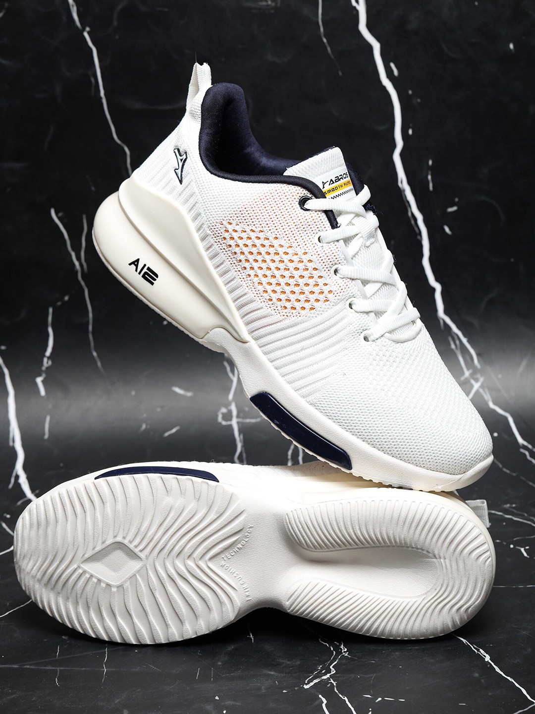 

ABROS Men Terrain Lace-Up Running Shoes, Off white
