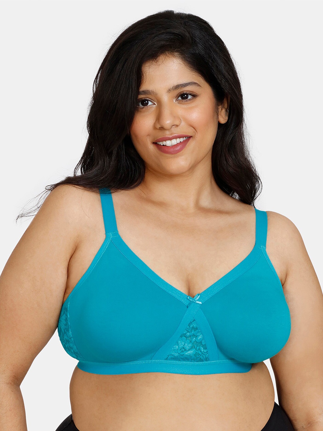

Zivame Non Padded Full Coverage Pure Cotton Bra All Day Comfort, Blue
