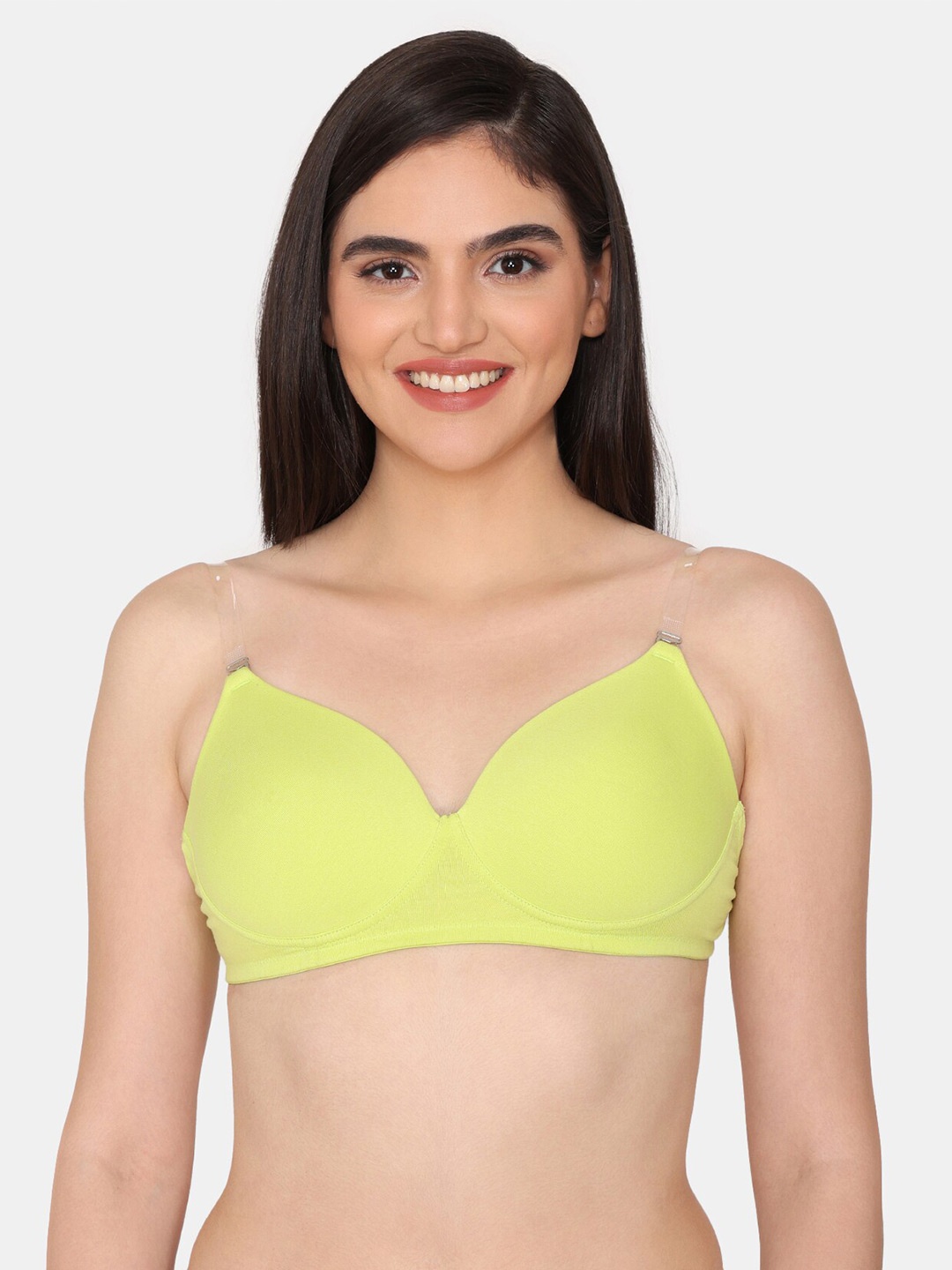 

Zivame Medium Coverage Lightly Padded Bra All Day Comfort, Green