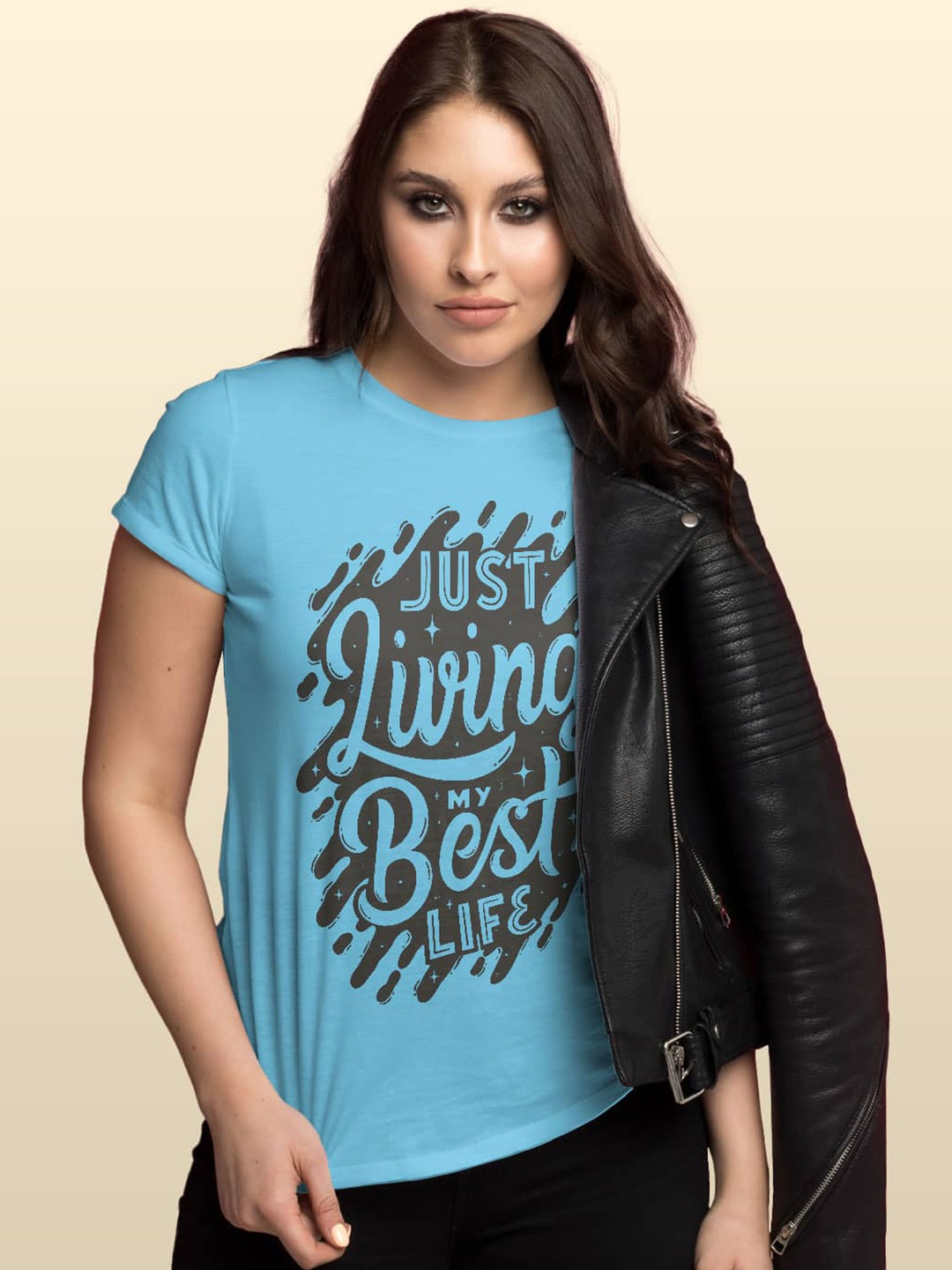 

macmerise Typography Printed Cotton Bio Finish T-shirt, Blue