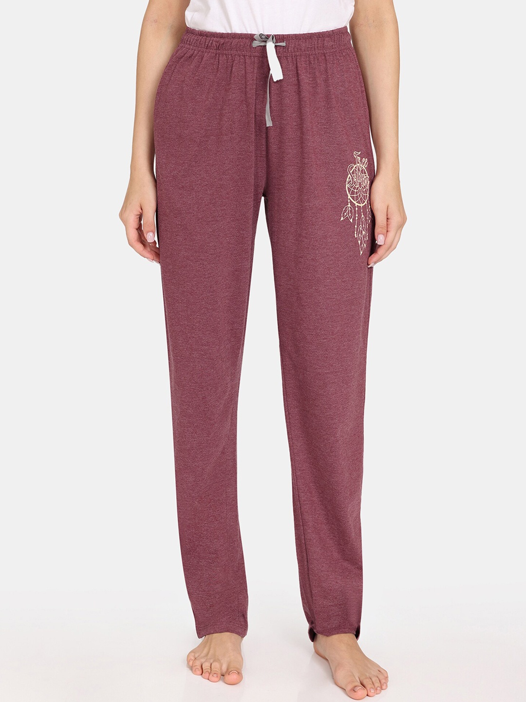 

Rosaline by Zivame Women Printed Stretchable Lounge Pants, Brown