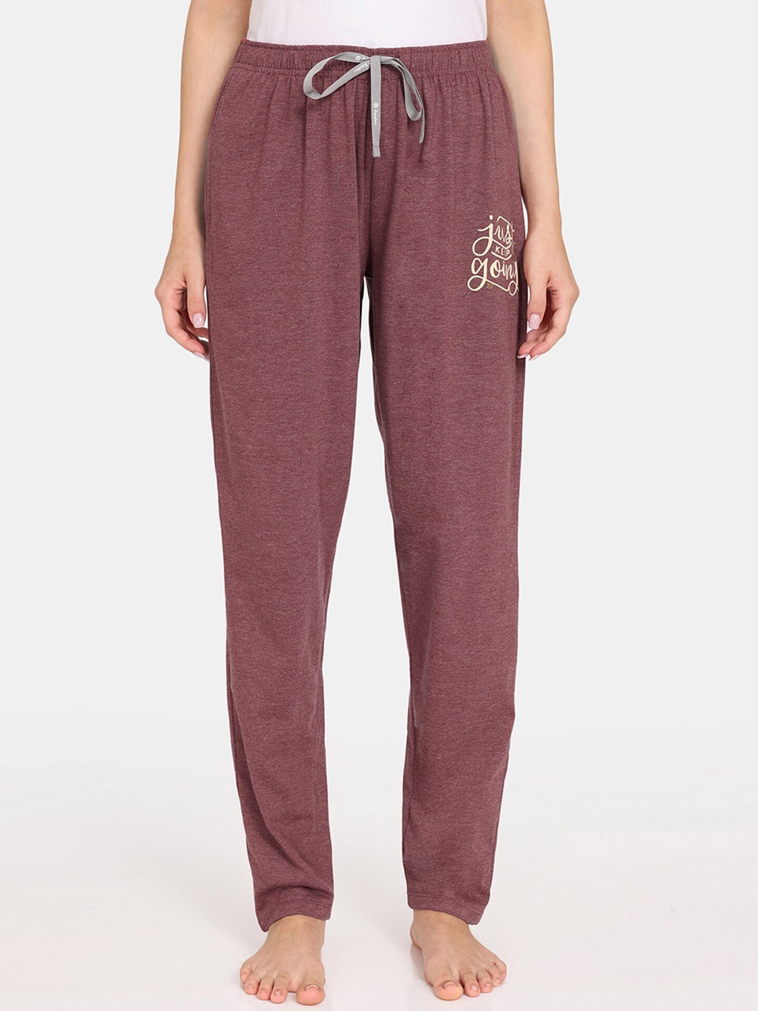 

Rosaline by Zivame Women Printed Stretchable Lounge Pants, Brown