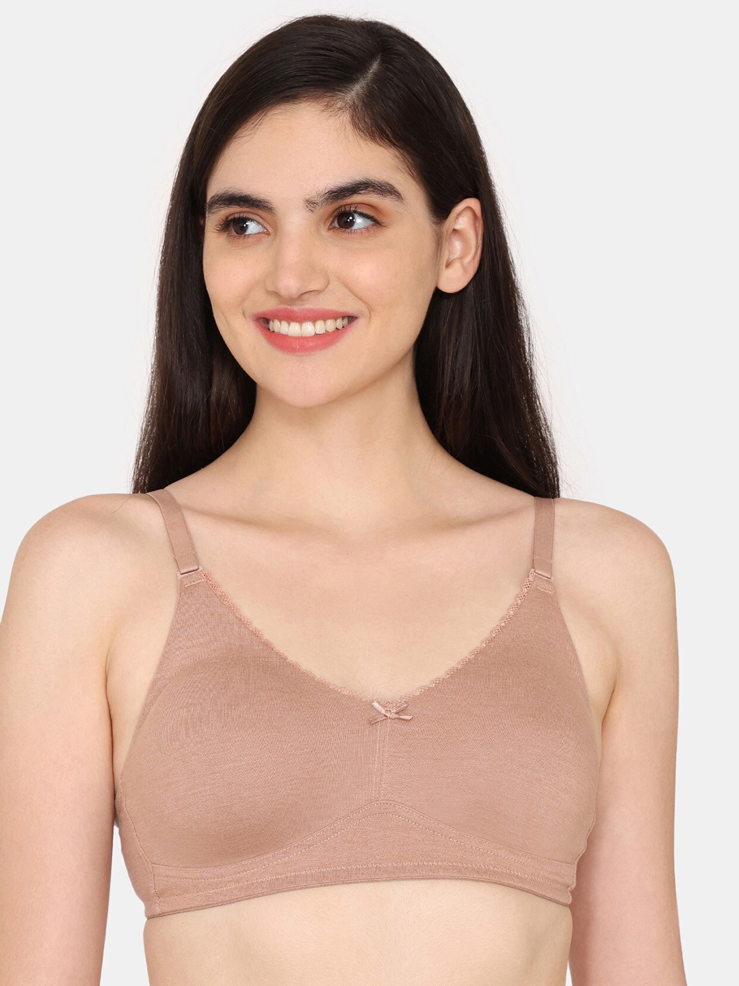 

Rosaline by Zivame Half Coverage Lightly Padded T-shirt Bra - All Day Comfort, Beige