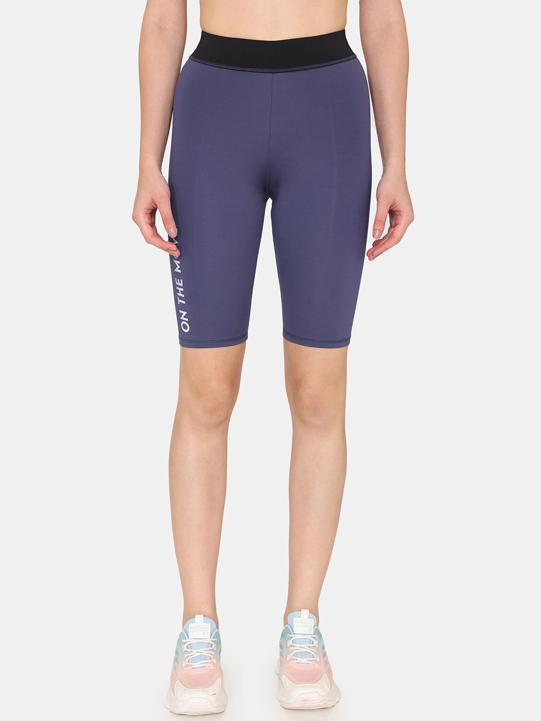 

Zelocity by Zivame Women Skinny Fit Training Or Gym Sports Shorts, Blue