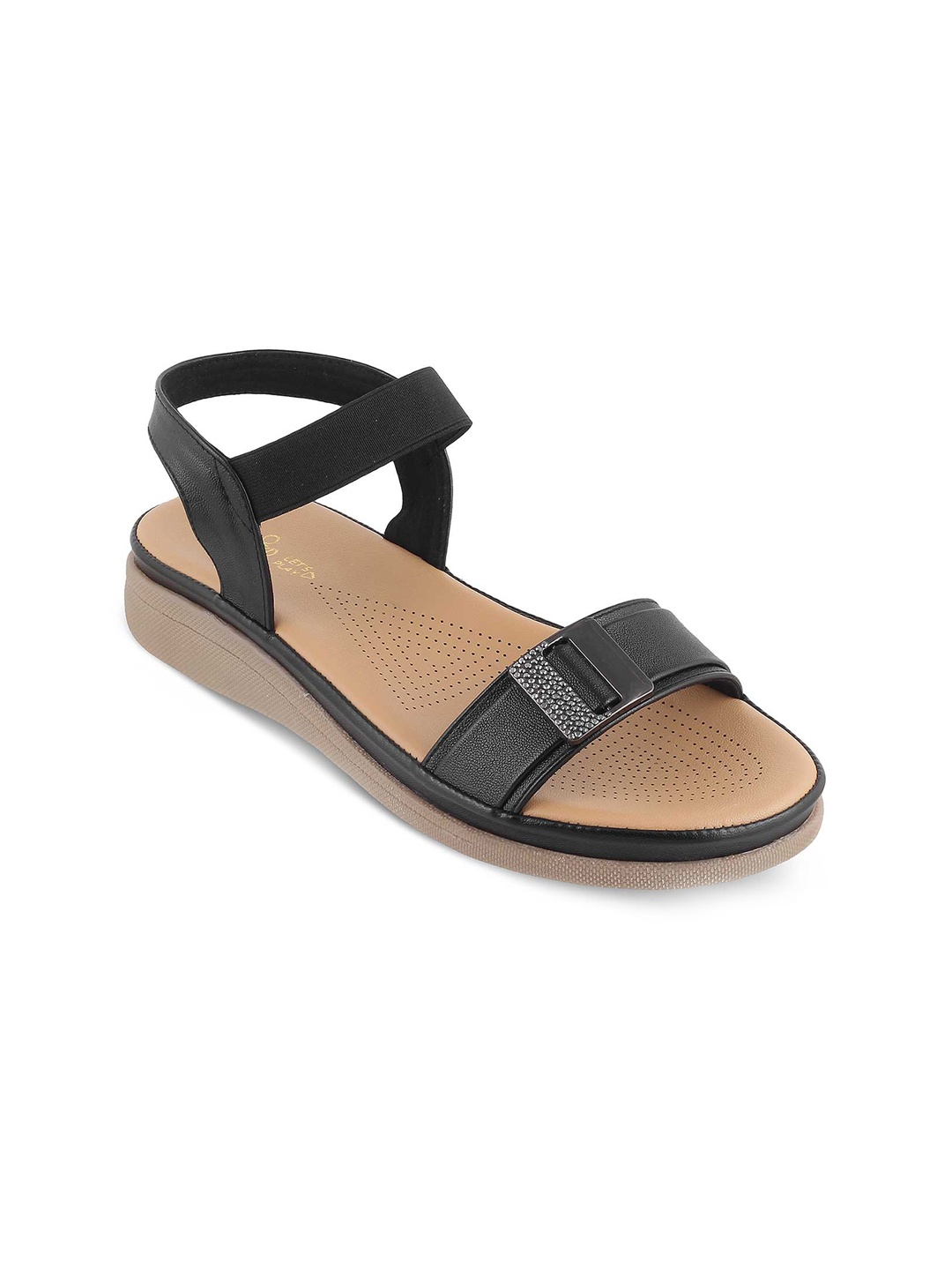 

Tresmode Embellished Open Toe Flats With Backstrap, Beige