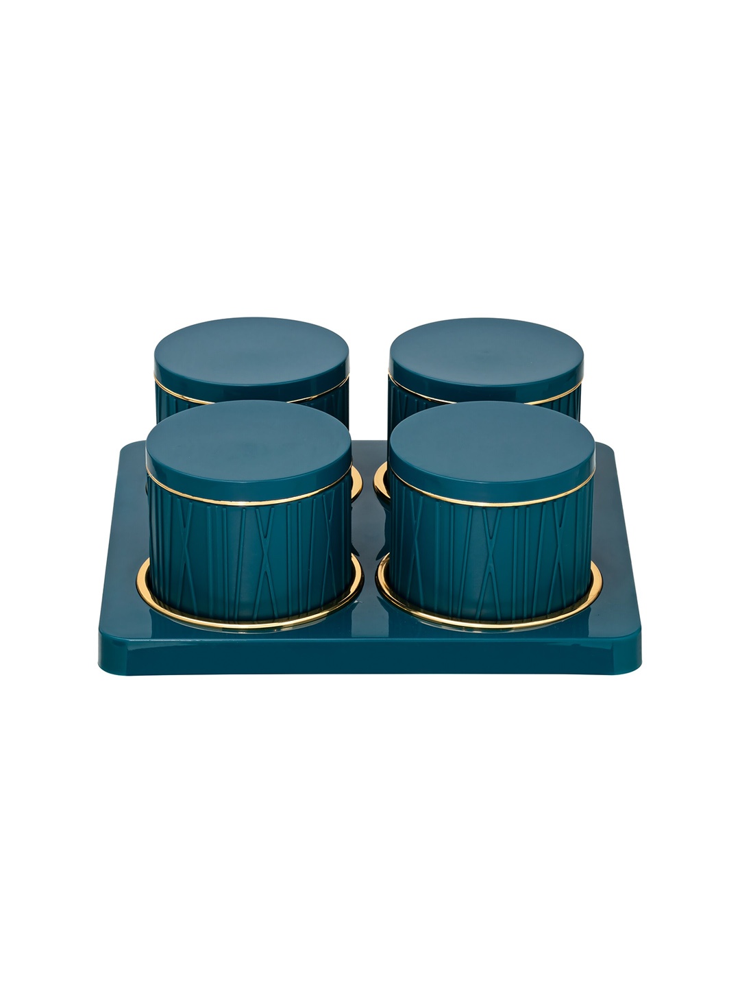 

SELVEL Bluish Teal Blue 4 Pieces Masala Storage Boxes - 450 ML Each