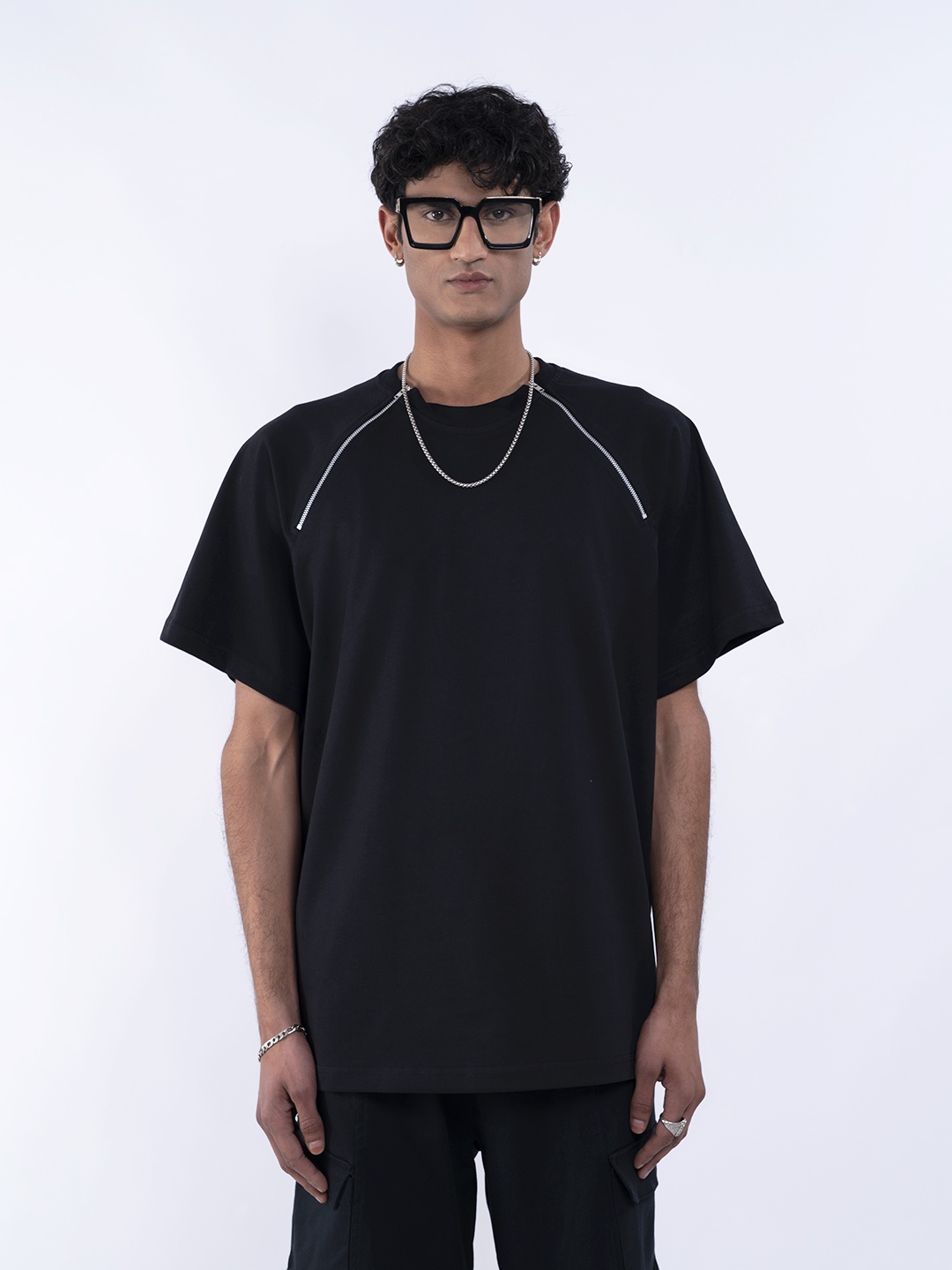 

UNRL Printed Pure Cotton T-shirt, Black