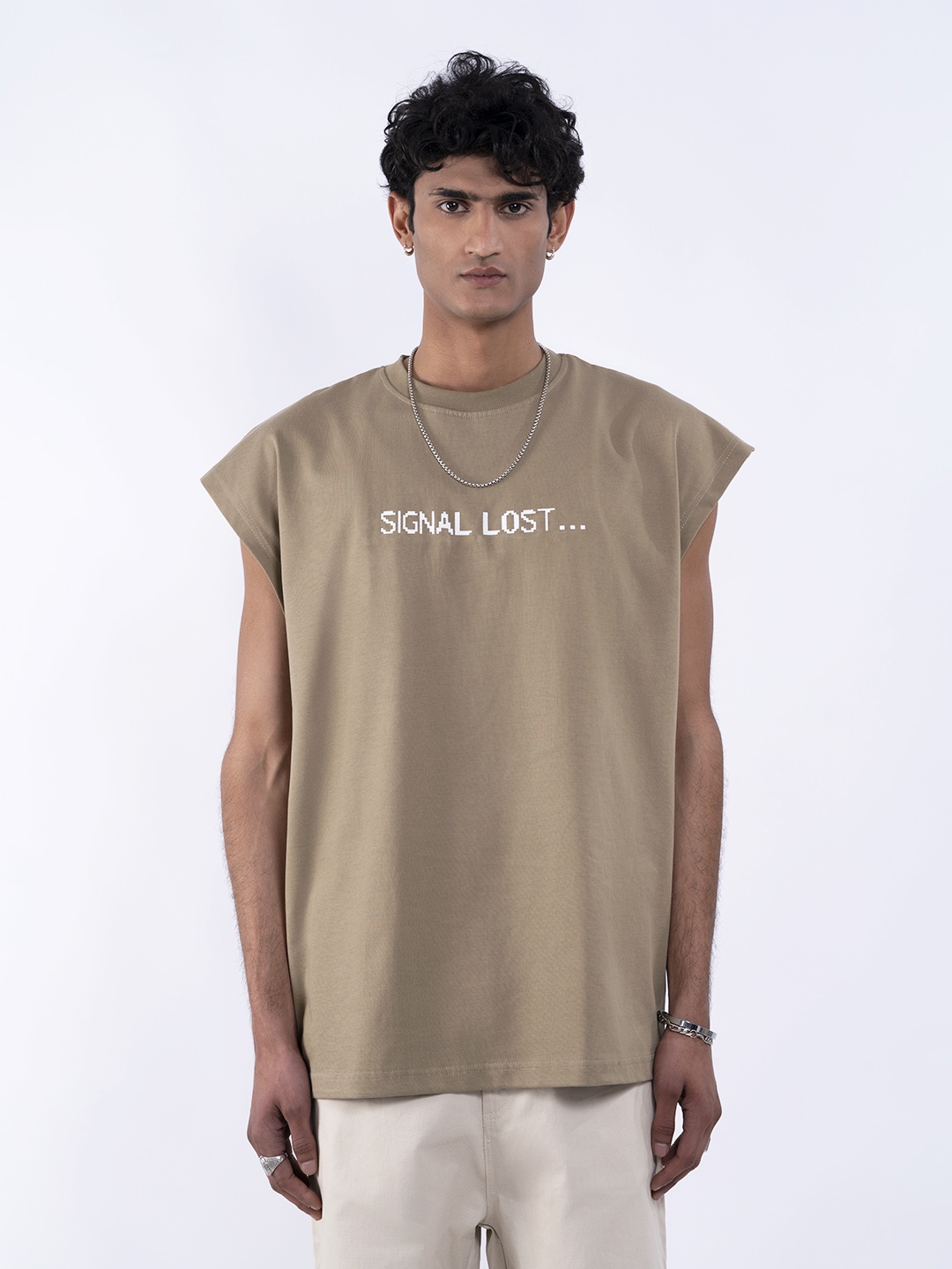 

UNRL Printed Pure Cotton Relaxed Fit Longline T-shirt, Brown