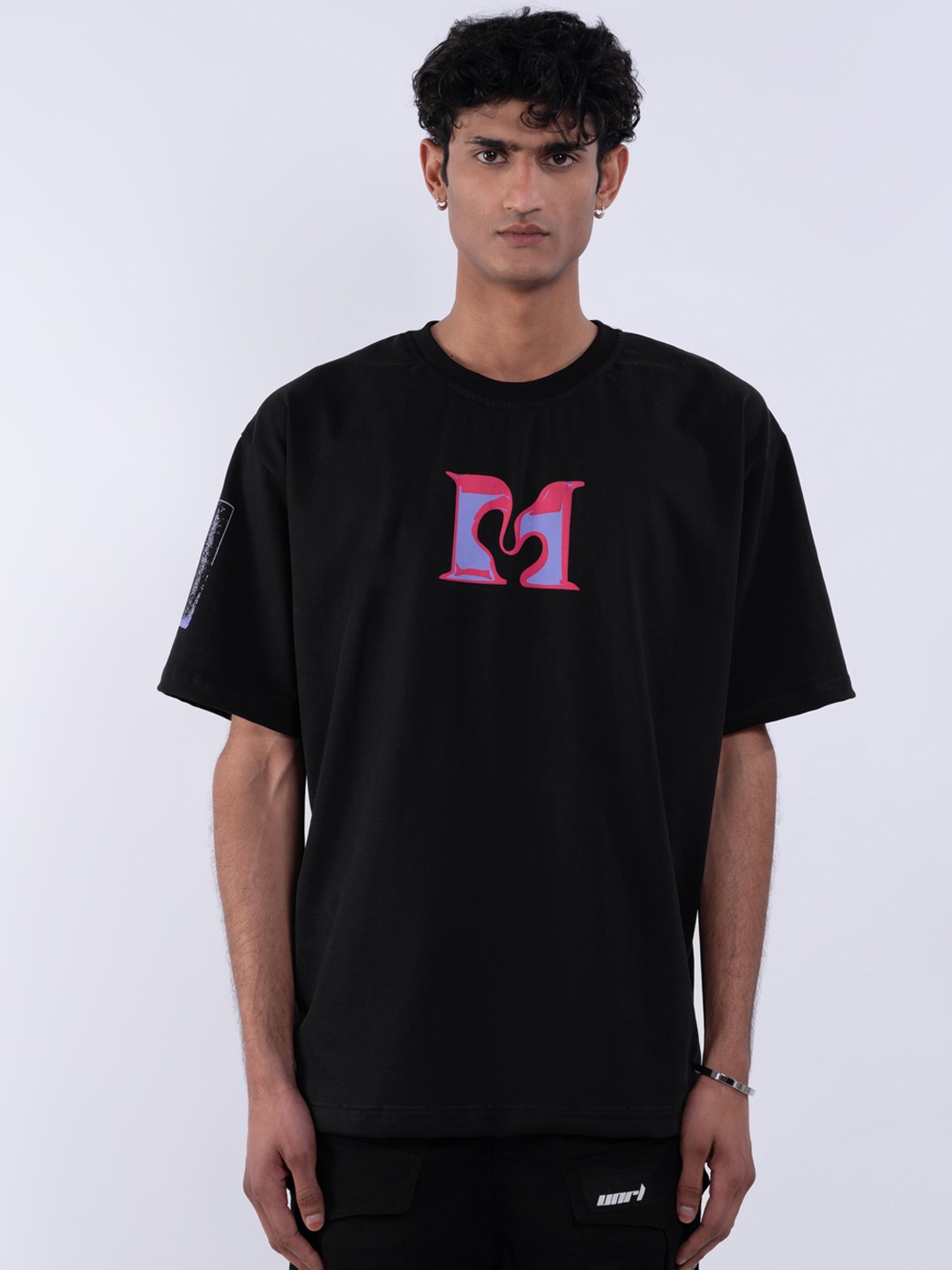 

UNRL Printed Pure Cotton Relaxed Fit T-shirt, Black