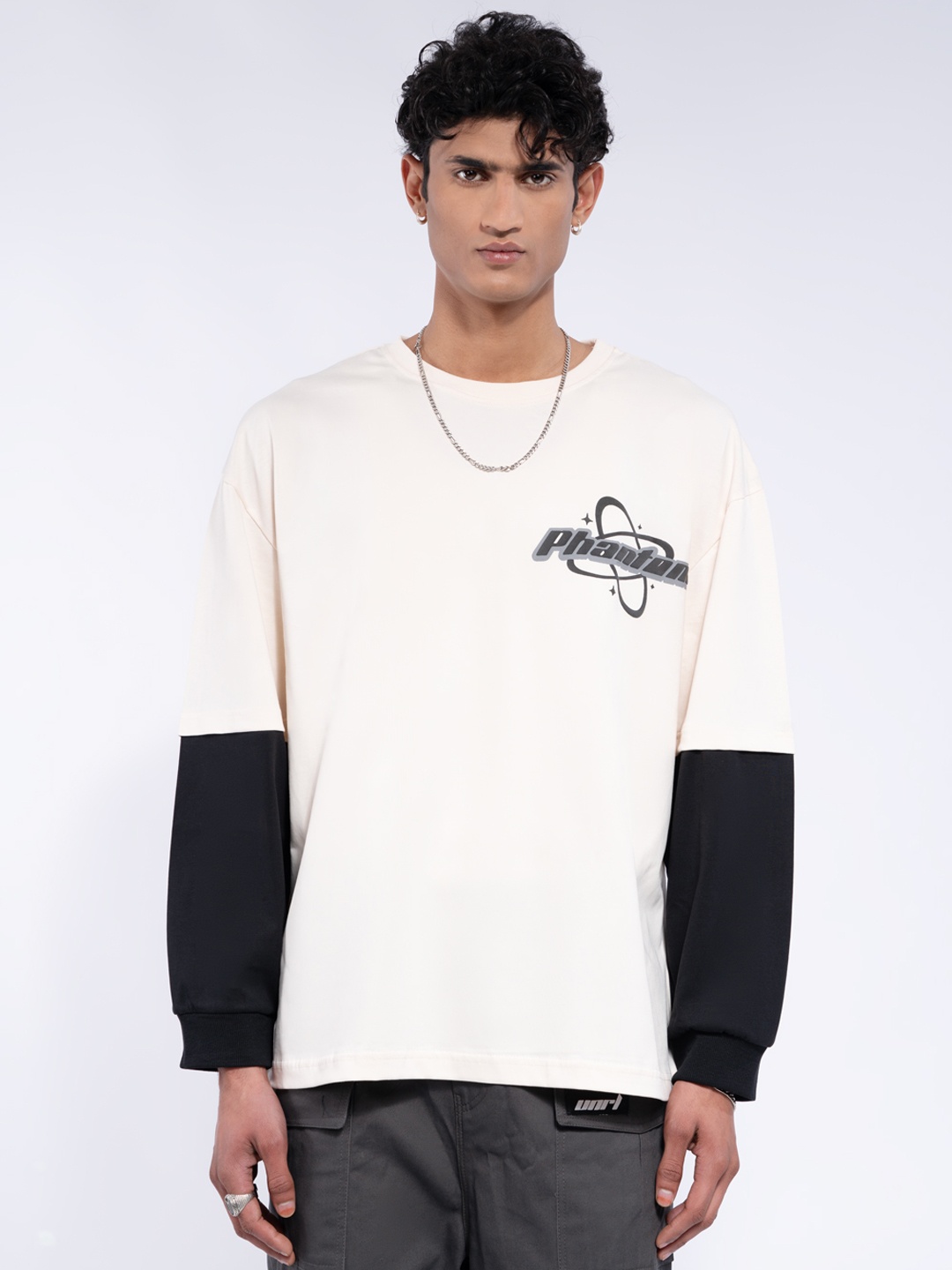 

UNRL Printed Relaxed Fit Pure Cotton T-shirt, Cream