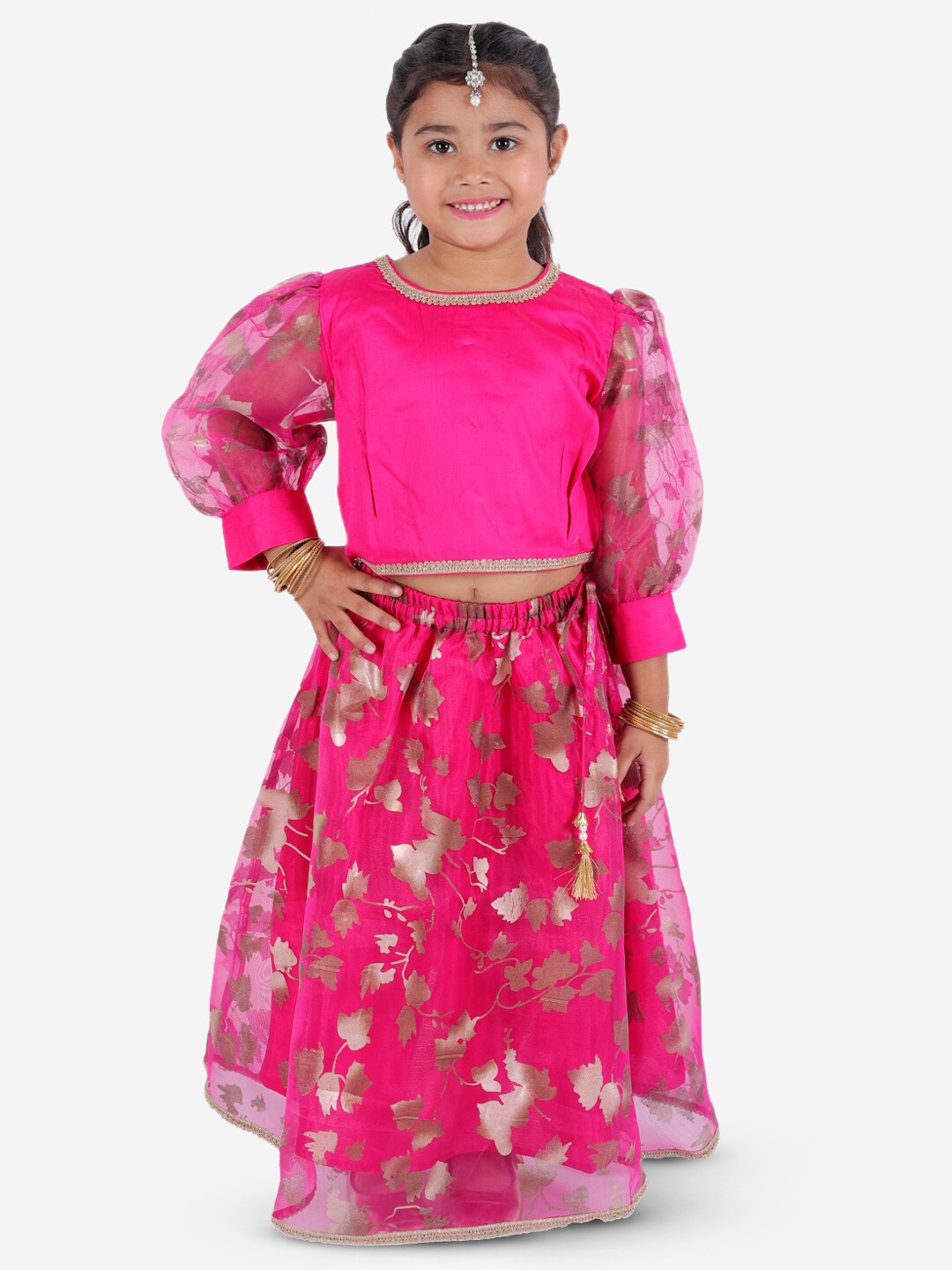 

Superminis Girls Ready to Wear Lehenga & Blouse, Pink