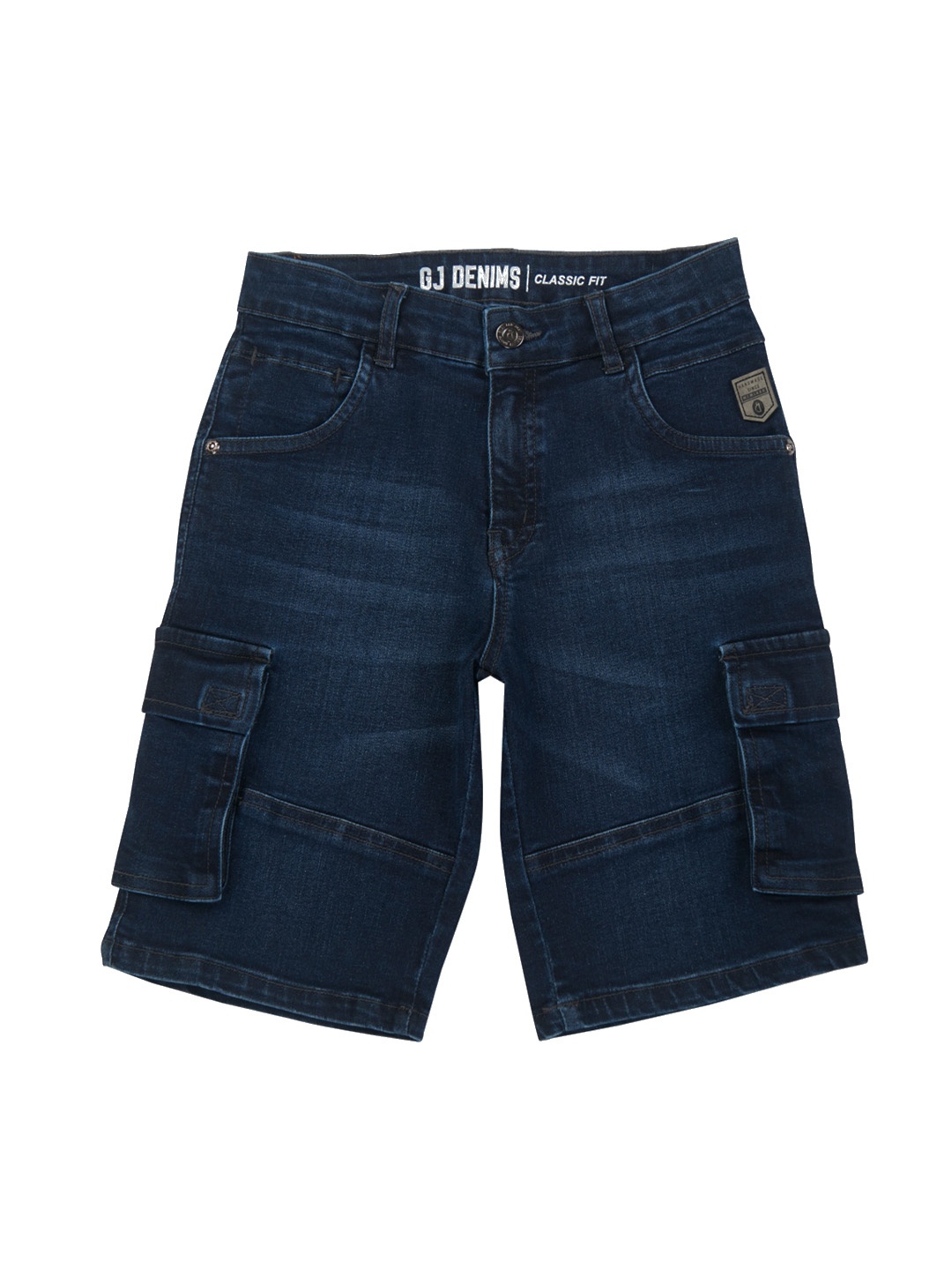 

Gini and Jony Boys Washed Mid-Rise Denim Shorts, Navy blue