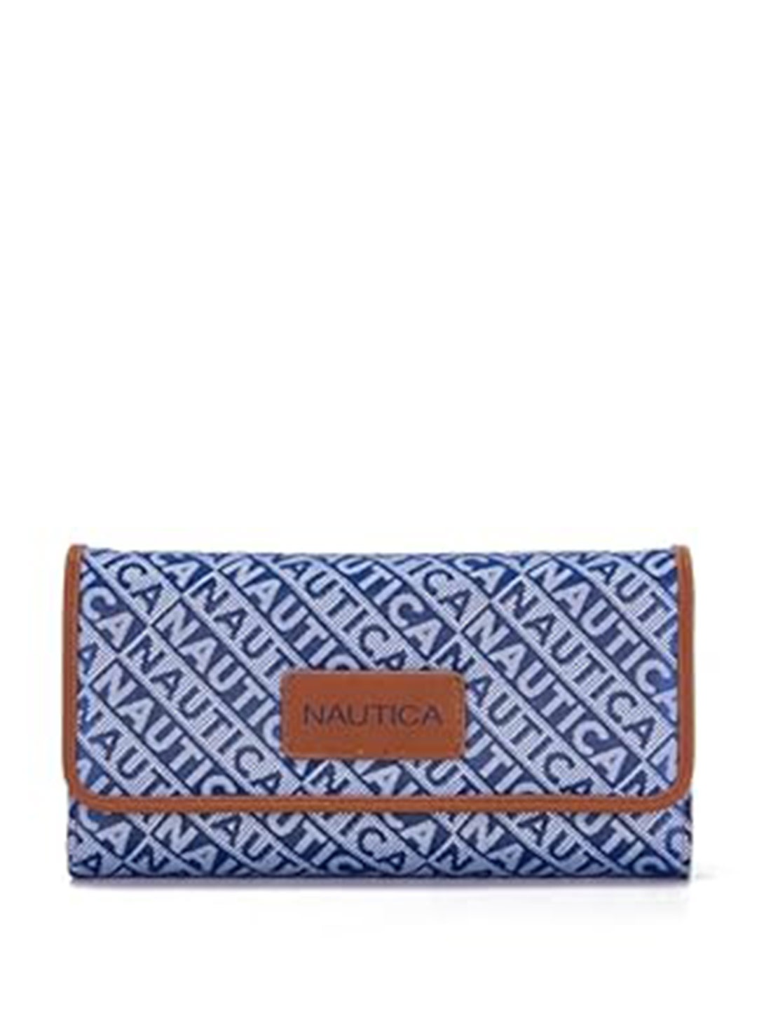 

Nautica Typography Printed Three Fold Wallet, Navy blue