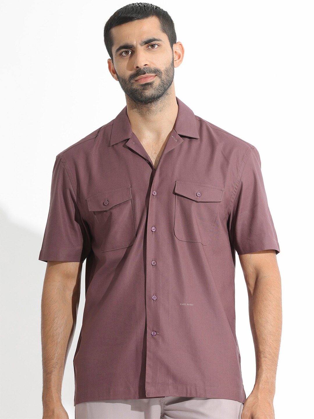 

RARE RABBIT Slim Fit Classic Cotton Casual Shirt, Pink
