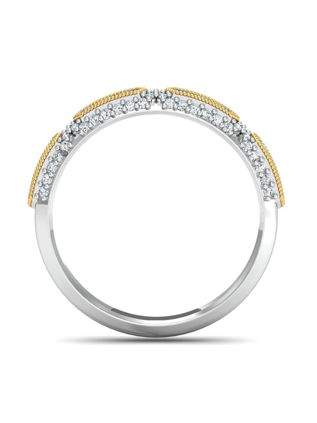 

KUBERBOX 18KT White Gold Diamond Studded Ring-2.64gm