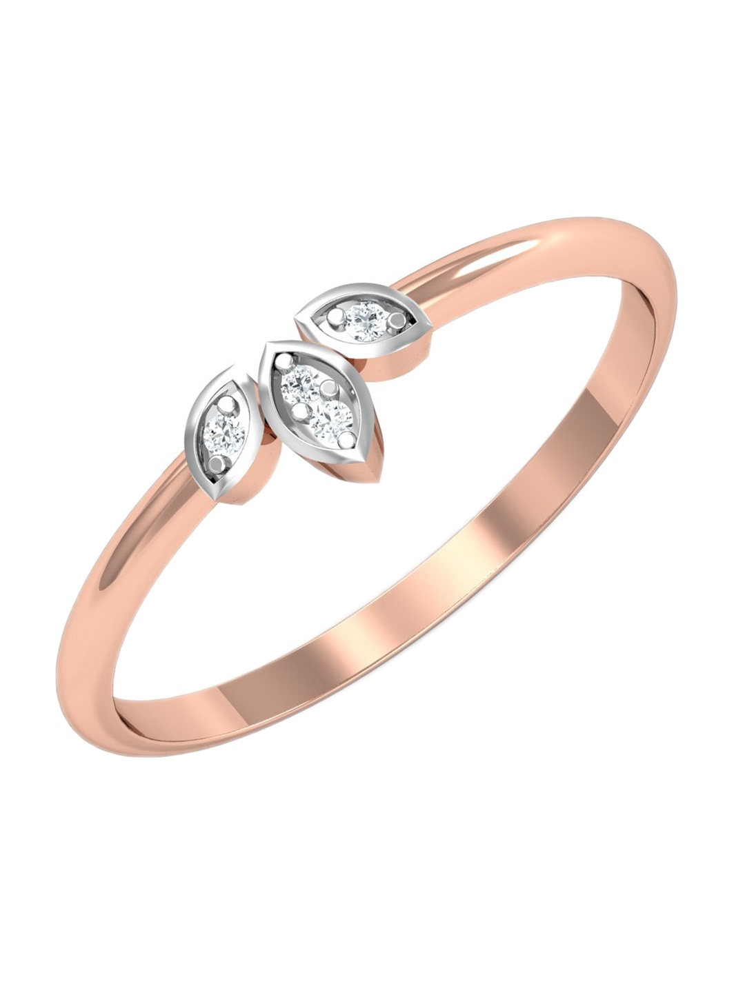 

KUBERBOX 18KT Rose Gold Diamond Studded Ring-1.11gm