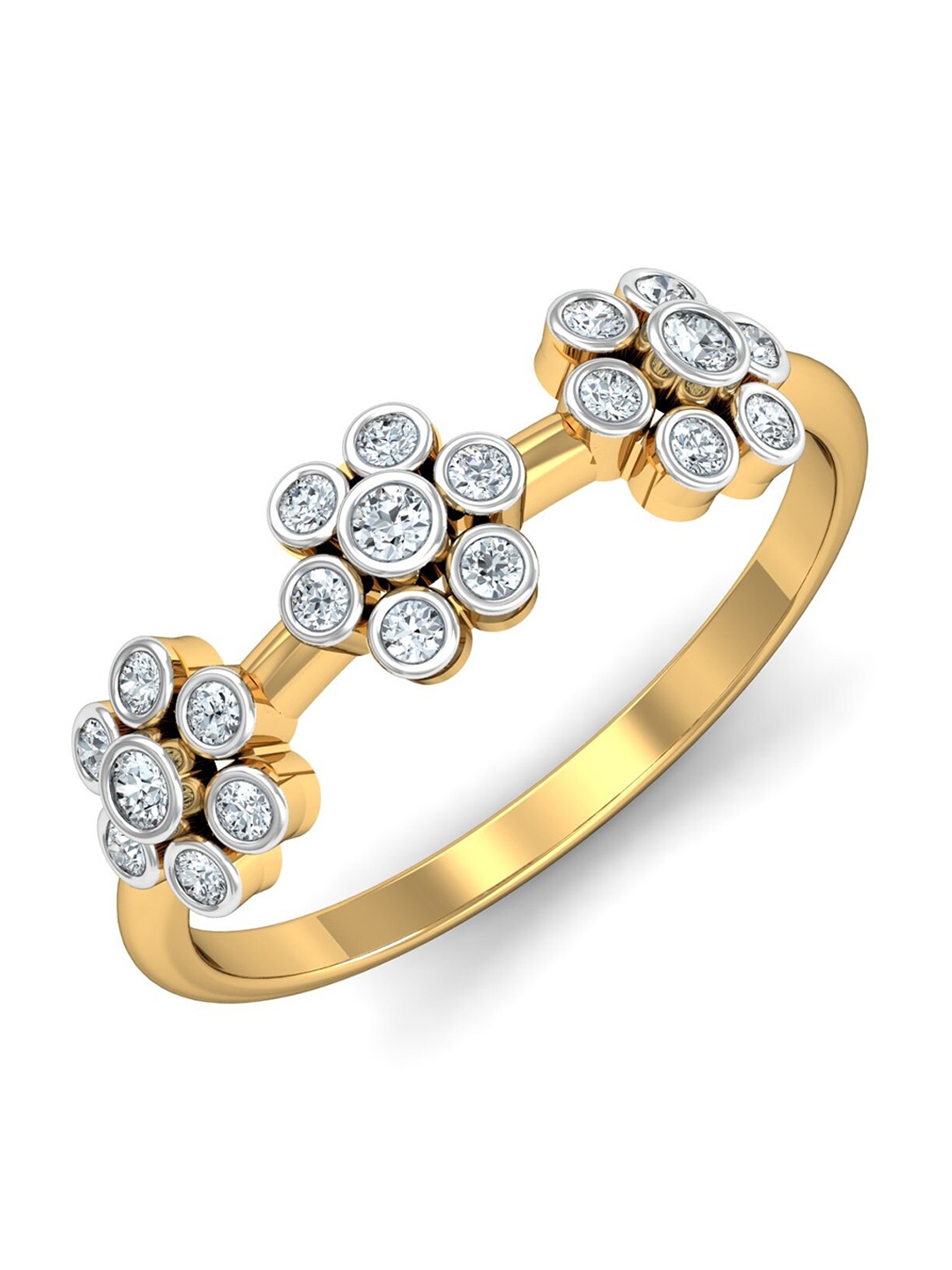 

KUBERBOX 18KT Gold Diamond Studded Ring-1.7gm