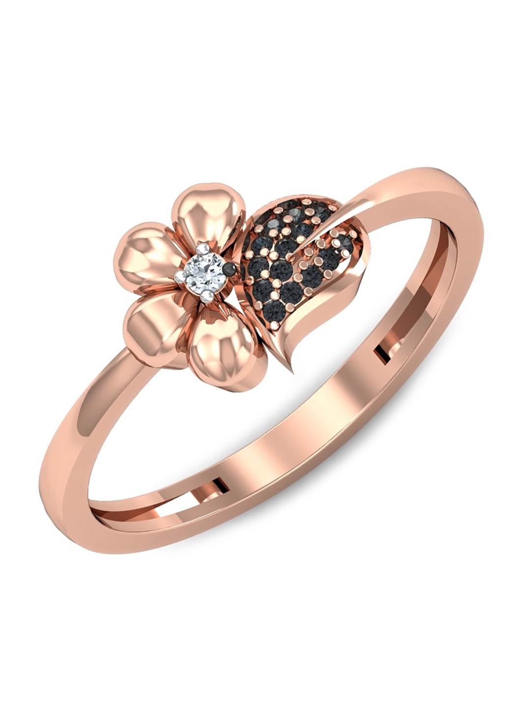 

KUBERBOX 18KT Rose Gold Diamond Studded Ring-2.25gm
