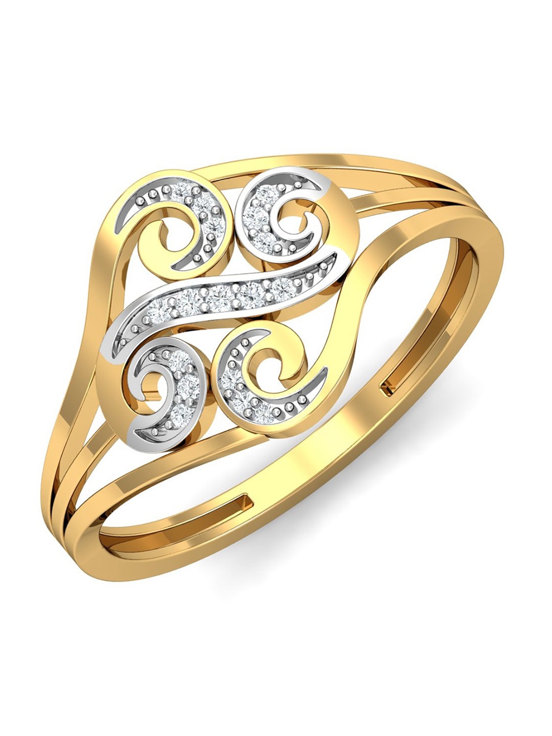 

KUBERBOX 18KT Gold Diamond Studded Ring-2.16gm