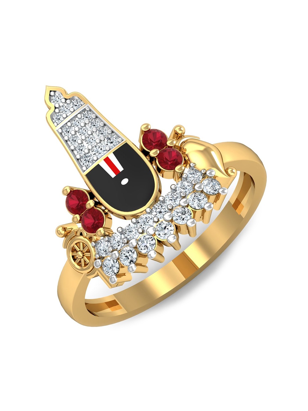 

KUBERBOX 18KT Gold Diamond Studded Ring-3.28gm