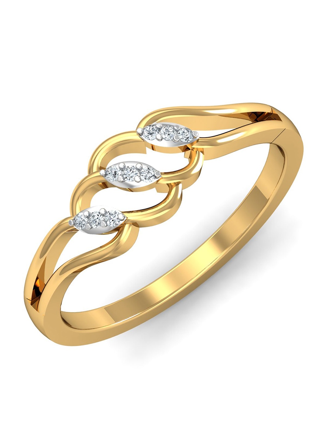

KUBERBOX 18KT Gold Diamond Studded Ring-1.28gm