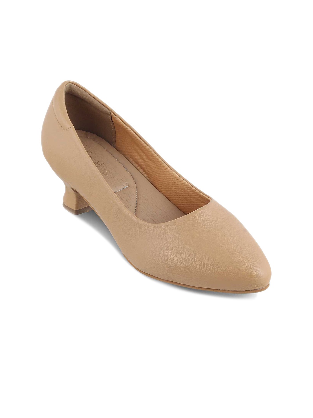 

Tresmode Pointed Toe Work Block Pumps, Beige