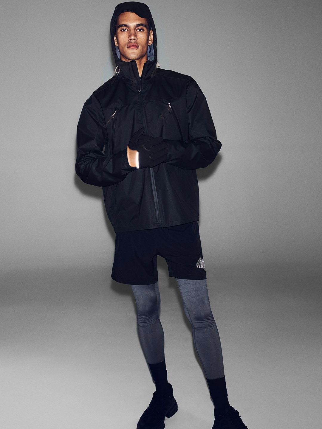 

H&M Water-Repellent Running Shell Jacket, Black