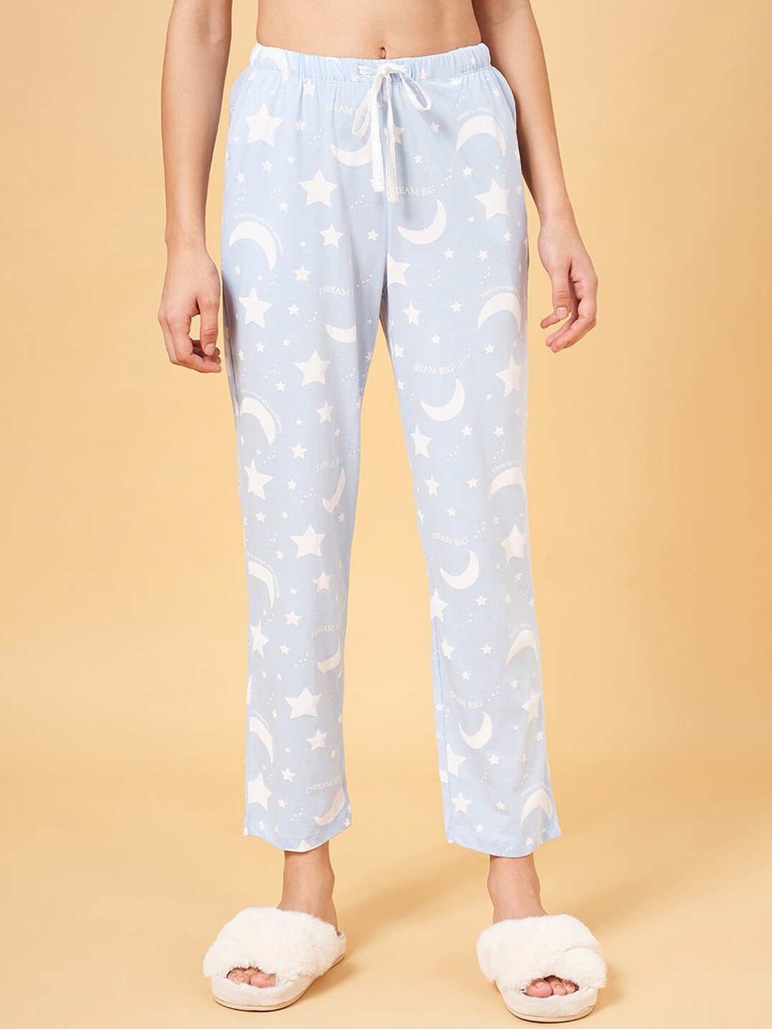 

Dreamz by Pantaloons Conversational Printed Straight-Leg Lounge Pant, Blue