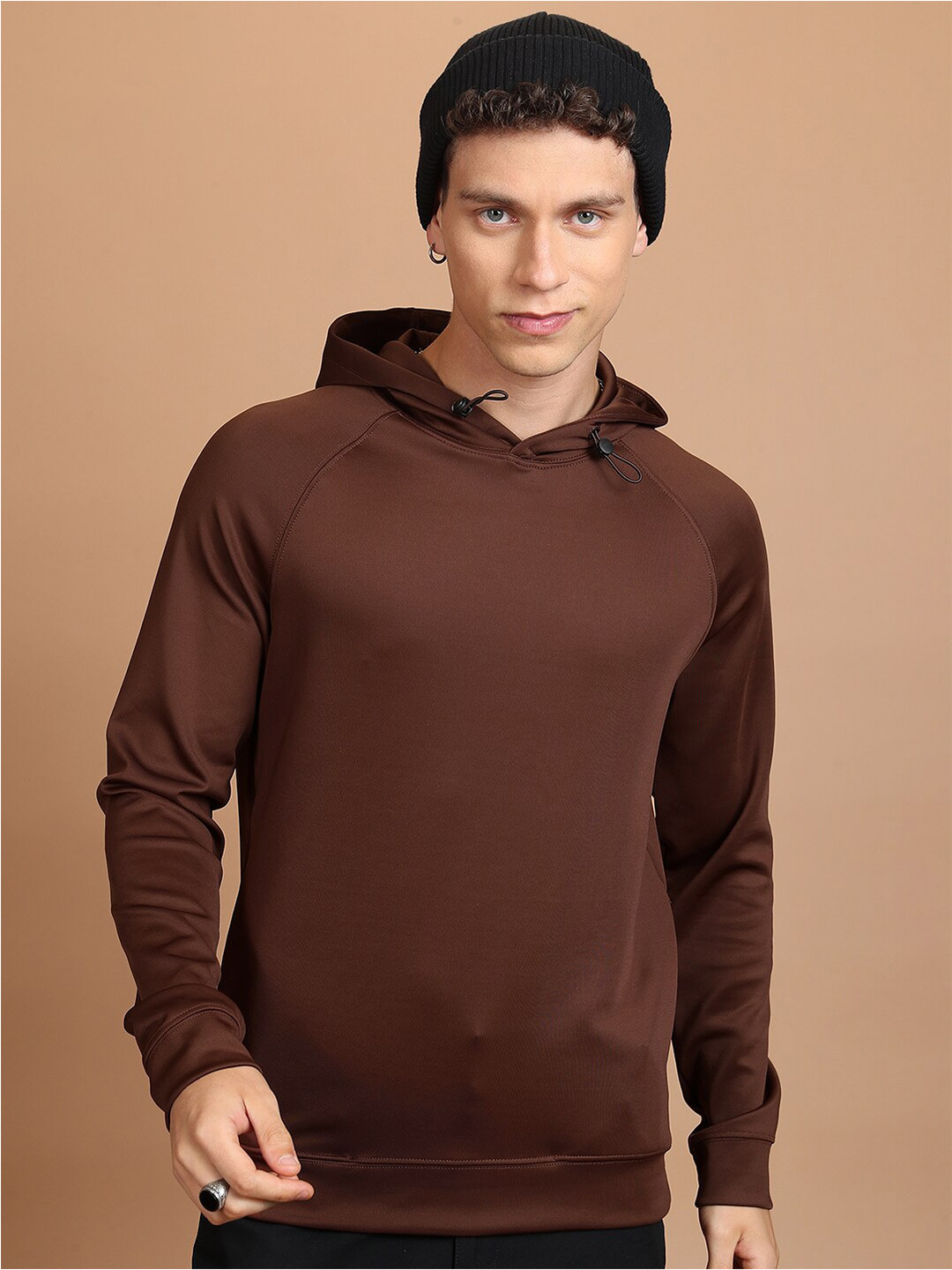 

HIGHLANDER Hooded Raglan Sleeves Sweatshirt, Brown