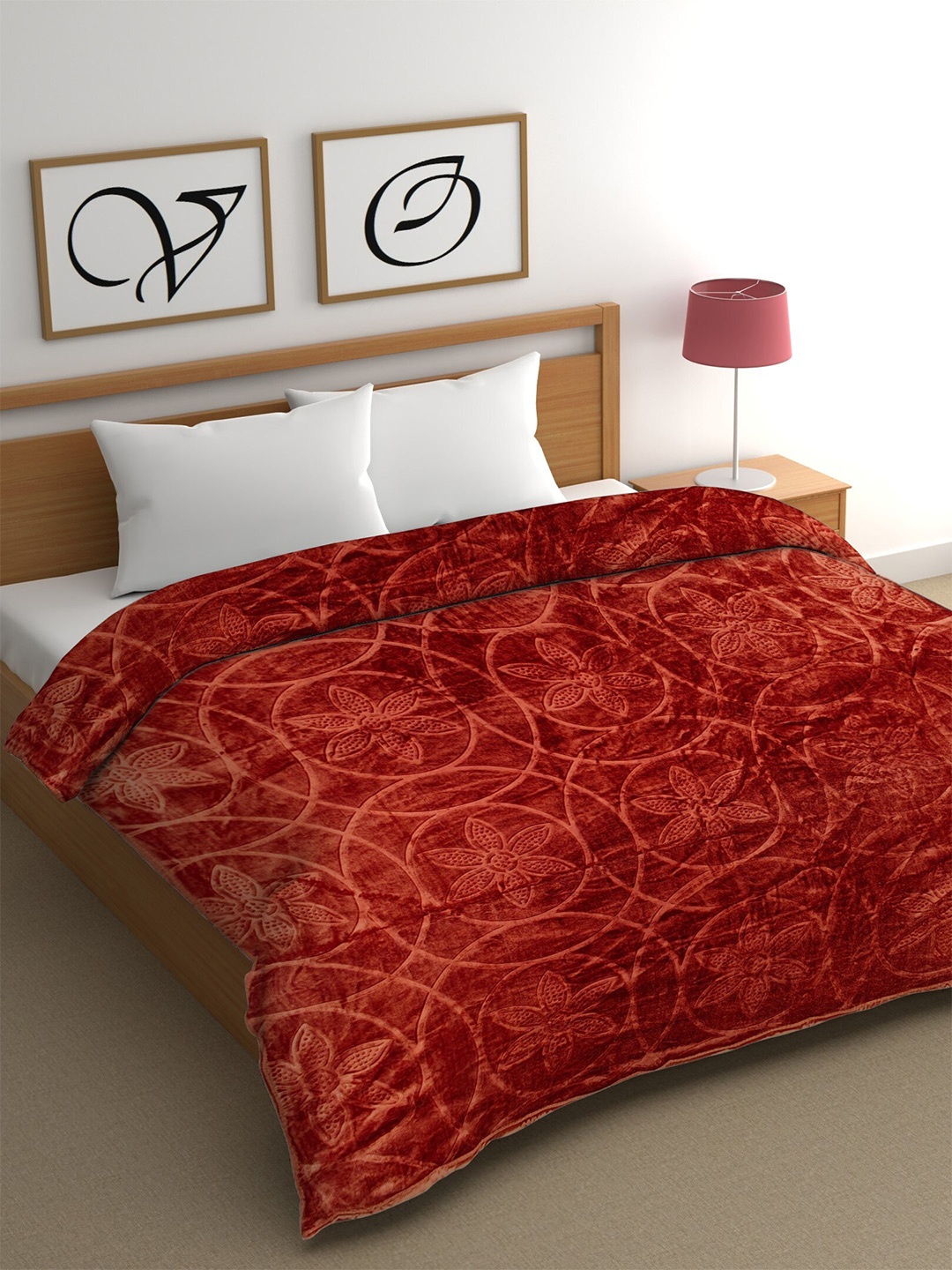 

CG HOMES Brown Ethnic Motifs Mink Heavy Winter 350 GSM Double Bed Blanket