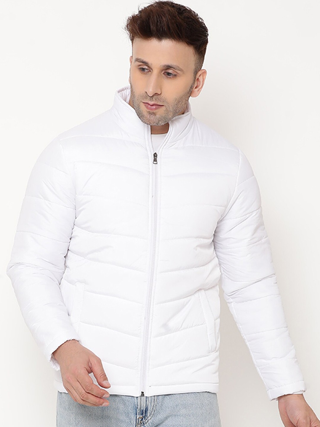 

9ty3ree Mock Collar Insulator Padded Jacket, White