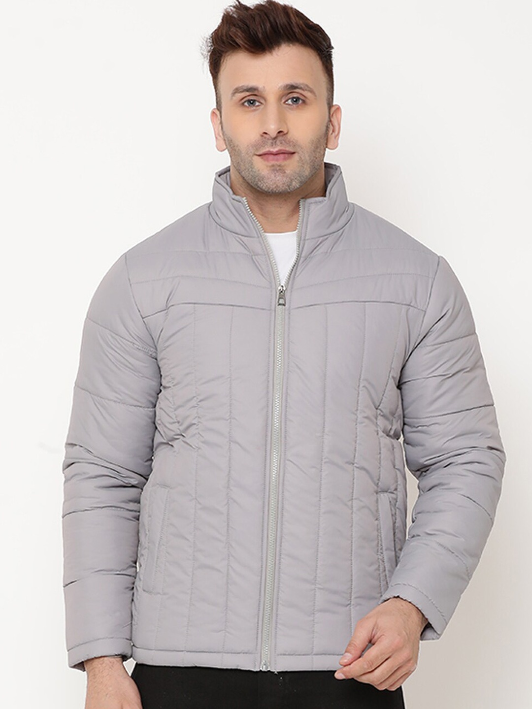 

9ty3ree Mock Collar Padded Jacket, Grey