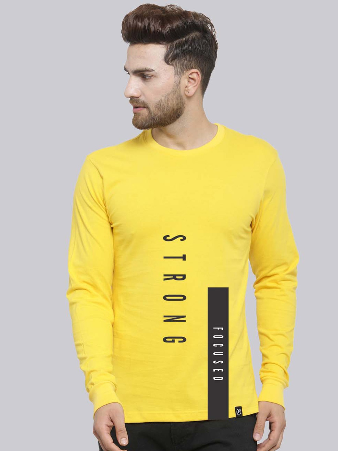 

Friskers Typography Printed Bio Wash Slim Fit Pure Cotton T-shirt, Yellow