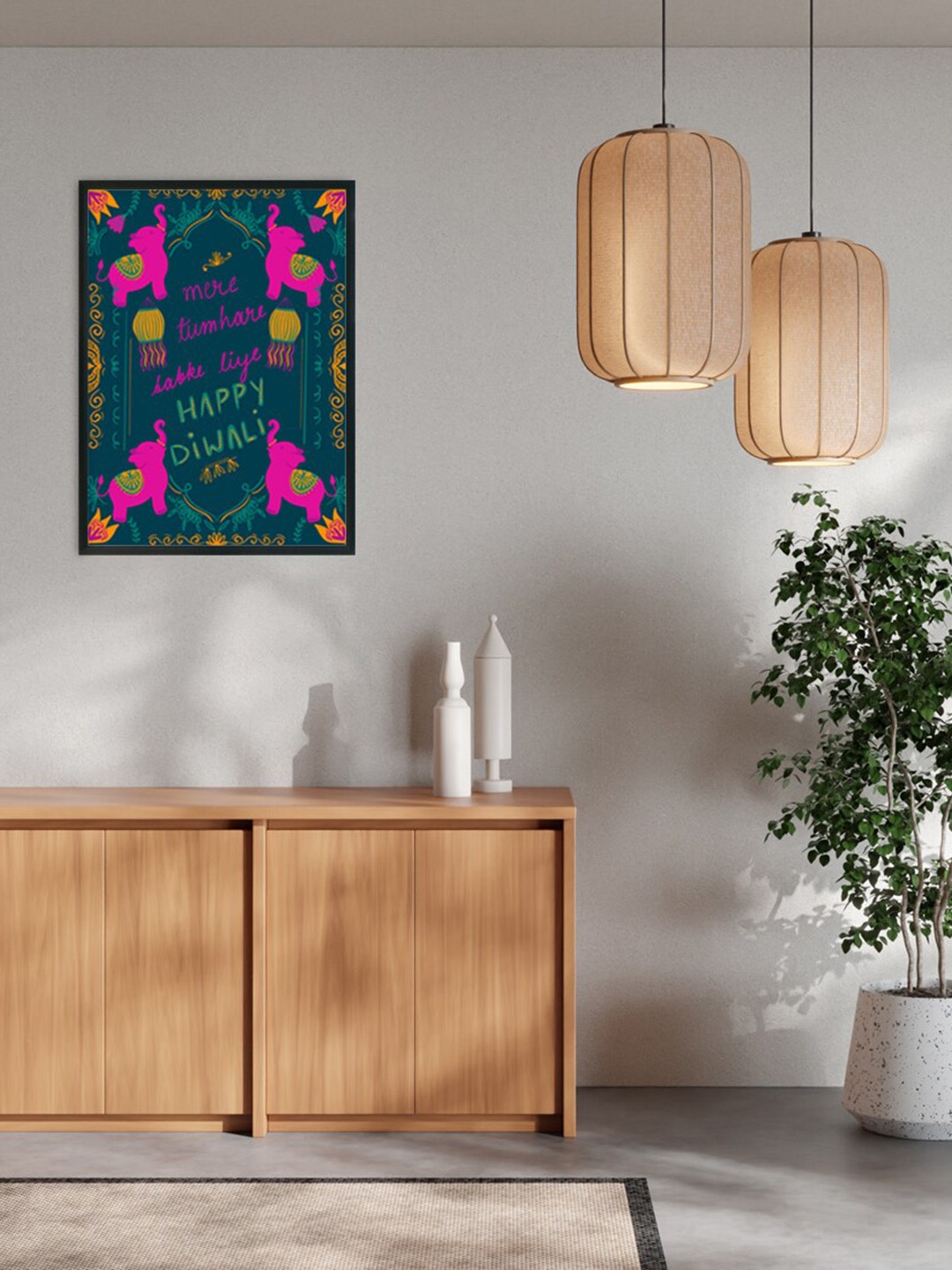 

Happening Hippo Blue Abstract Diwali Mela Wall Art