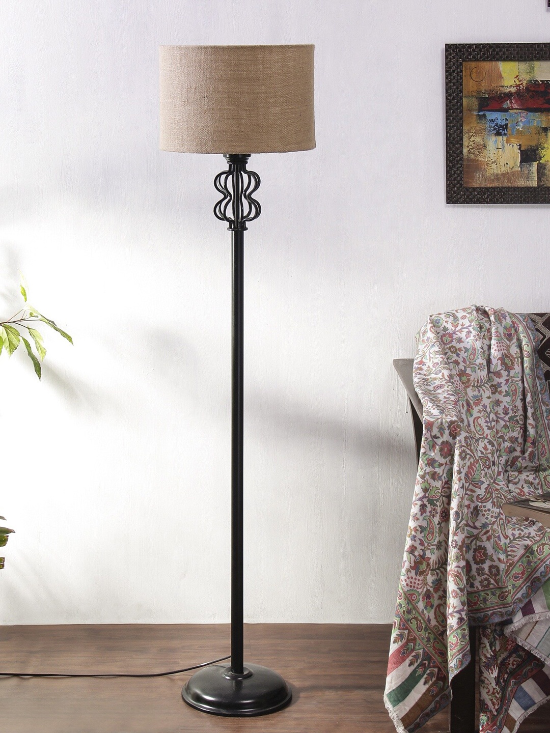 

Devansh Beige Cotton Drum Snake Iron Basket Floor Lamp