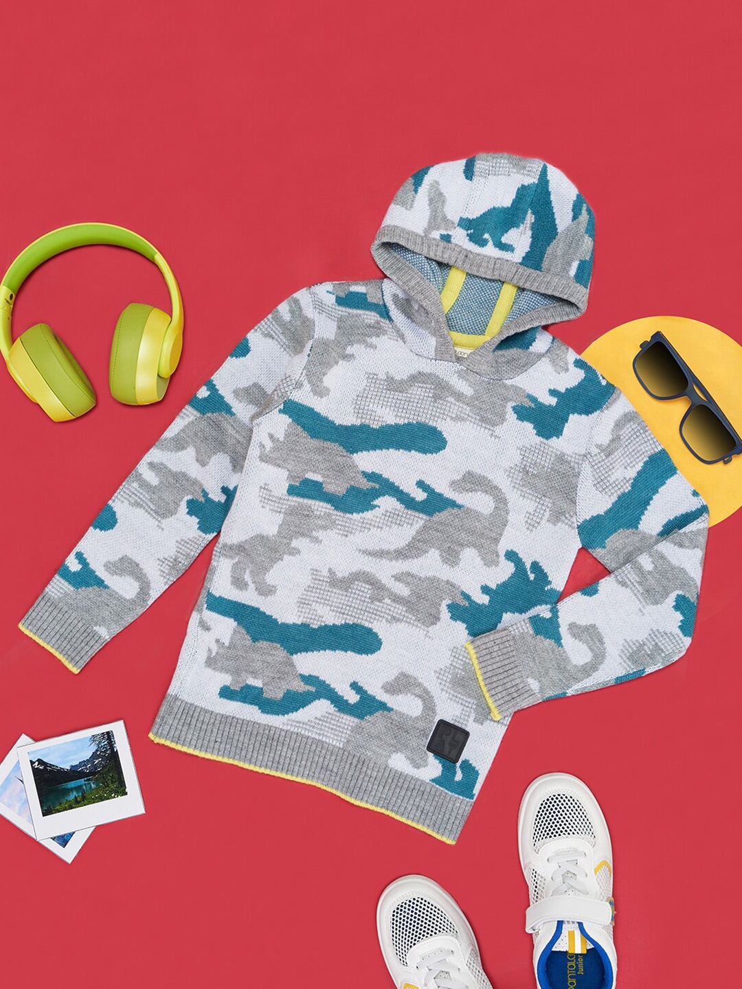 

Pantaloons Junior Boys Camouflage Printed Pullover Sweater, White