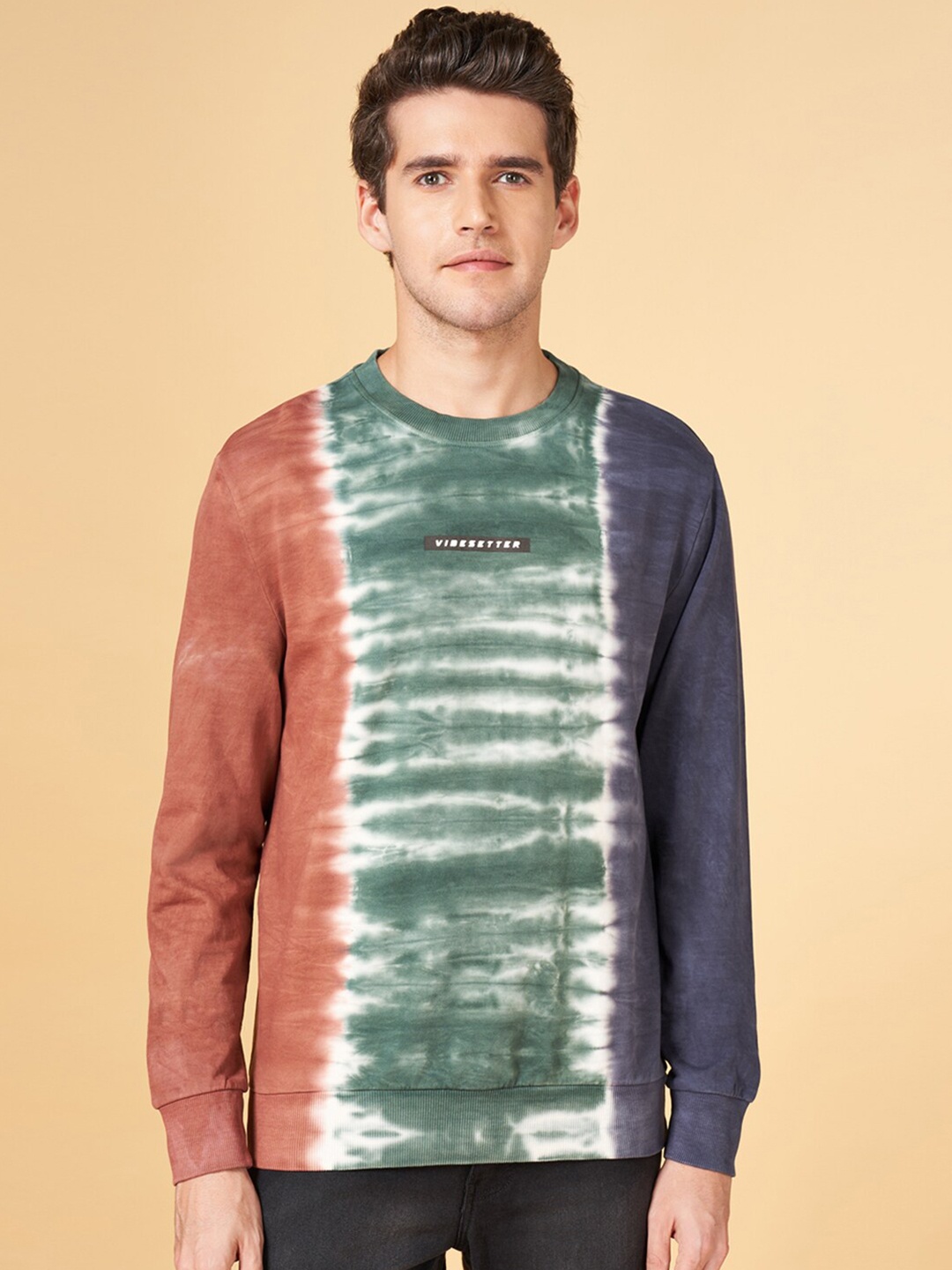 

YU by Pantaloons Abstract Printed Cotton Sweatshirt, Brown