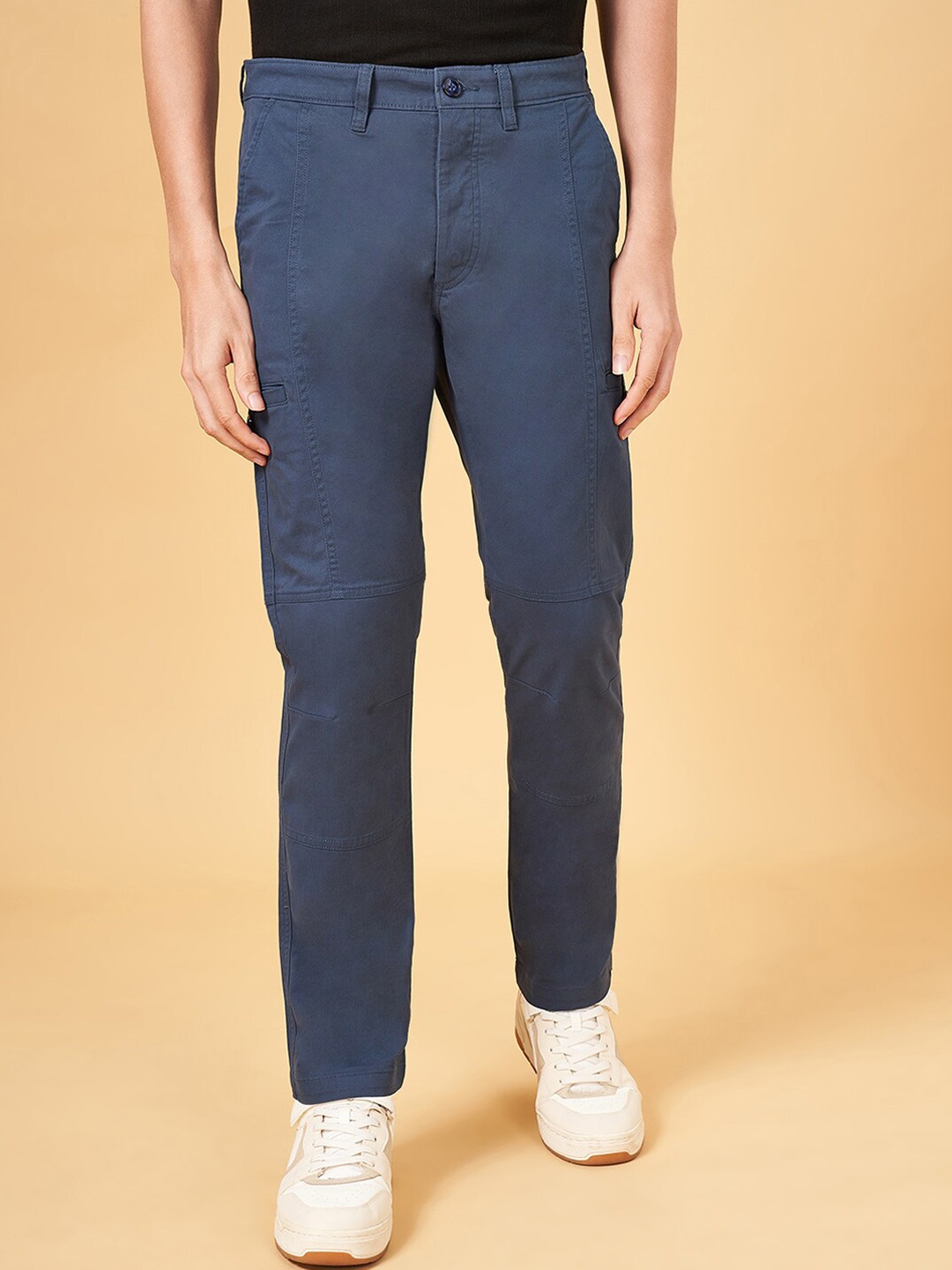 

Urban Ranger by pantaloons Men Slim Fit Trousers, Blue