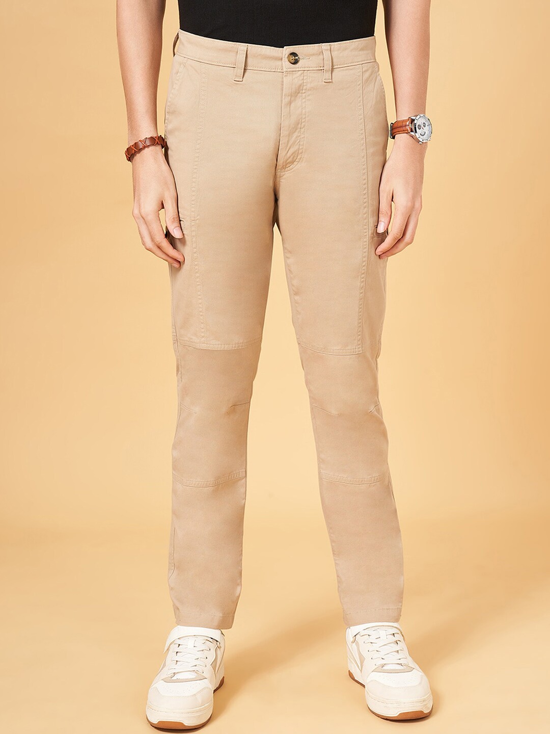 

Urban Ranger by pantaloons Men Slim Fit Chinos Trousers, Beige