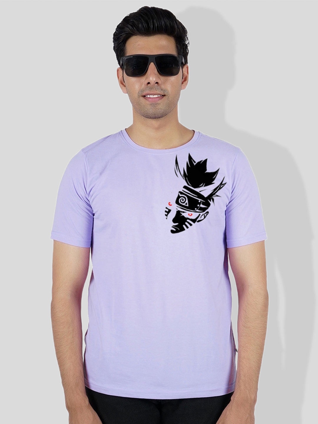 

Elibolz Graphic Printed Cotton T-shirt, Lavender