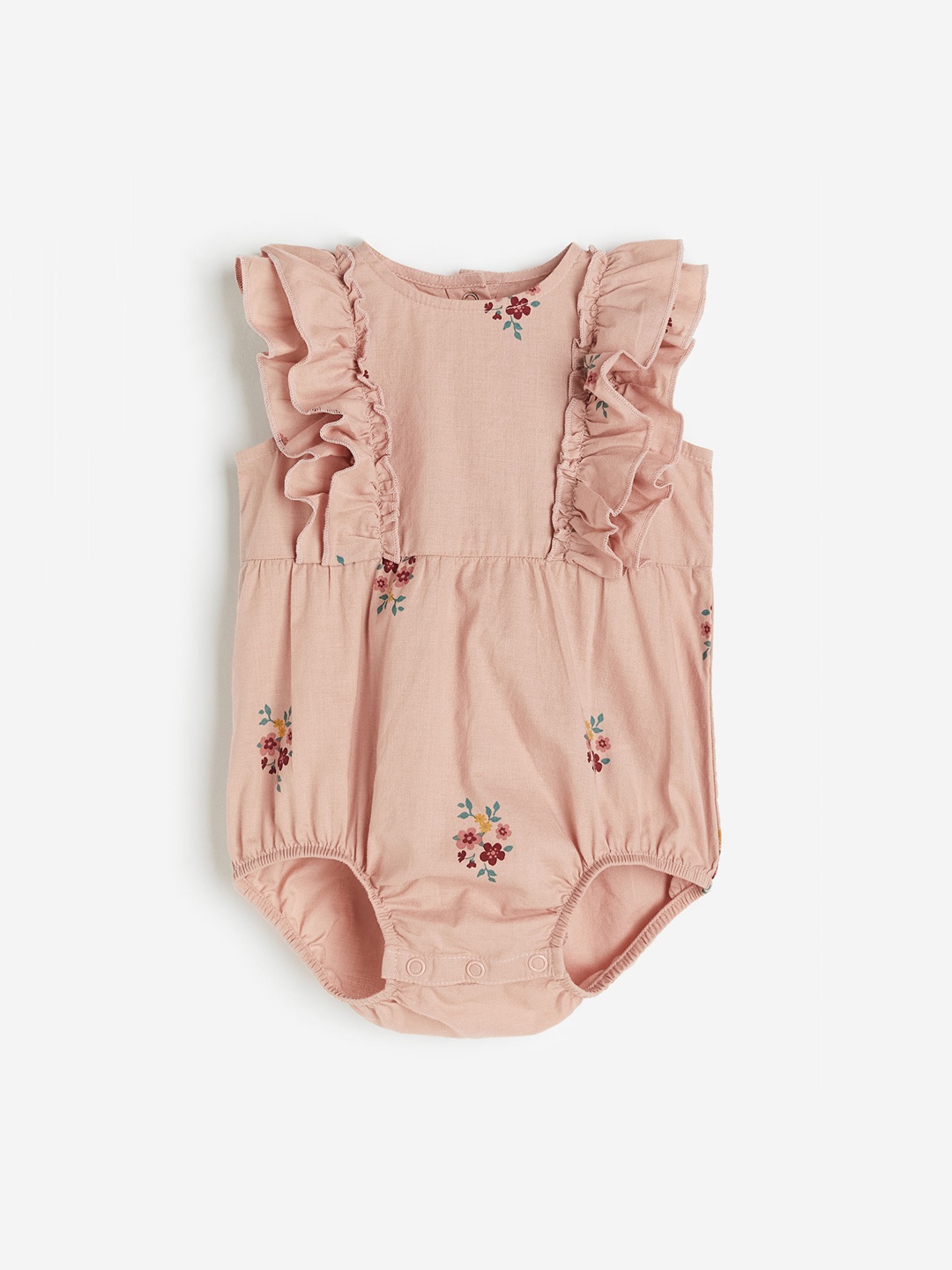 

H&M Boys Flounce-Trimmed Romper Suit, Beige