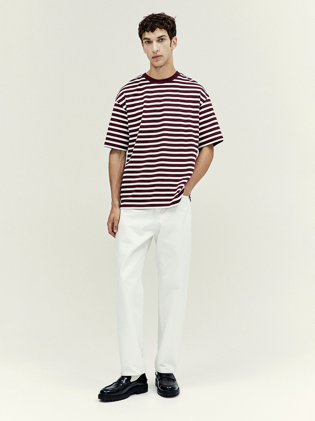 

H&M Loose Fit Cotton T-Shirt, Red