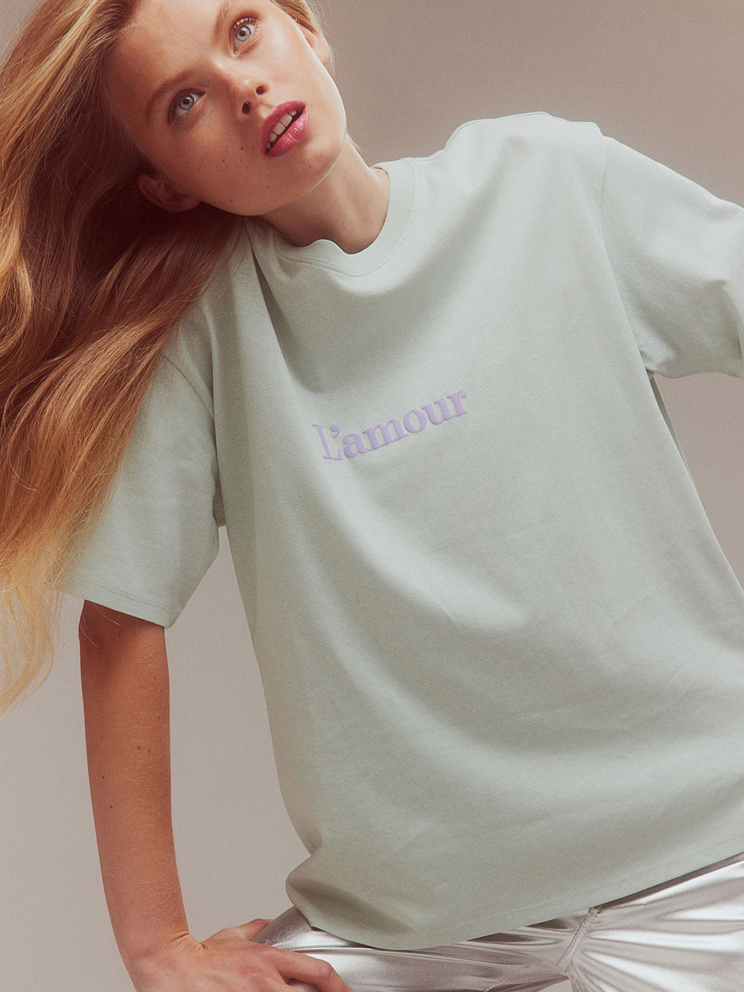 

H&M Oversized Printed T-Shirt, Sea green